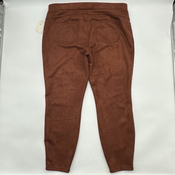 Wonderly Plus Size 1X Dark Russet Faux Sueded Scuba Casual Pull-On Pants NWT - Picture 6 of 10
